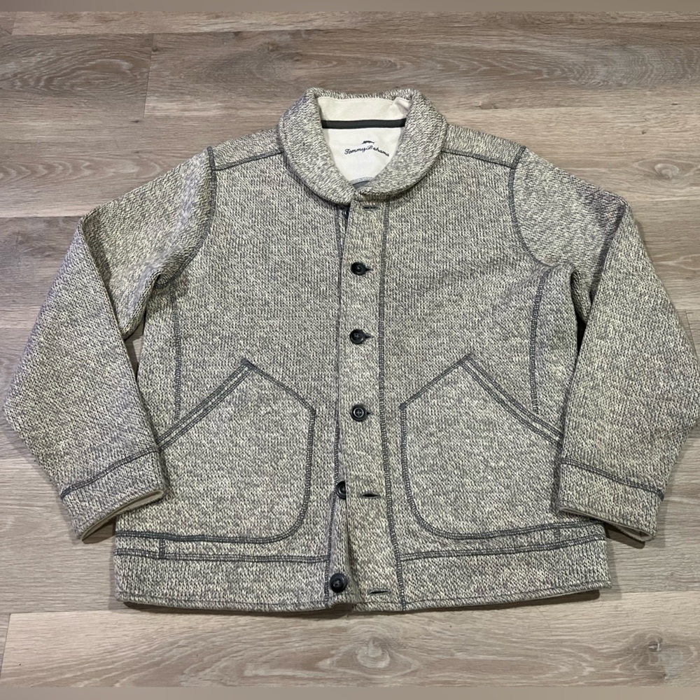Tommy Bahama Gray Cardigan-Style Jacket